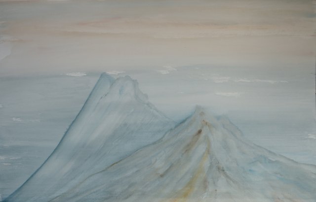 Le jour où Séolane rejoignit les étoiles, aquarelle, 46x61 cm, 2013